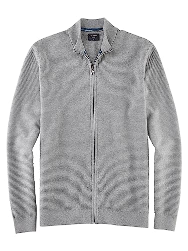 OLYMP Herren Strickjacke Casual Strick,Uni,Regular fit,grau 62,L von OLYMP