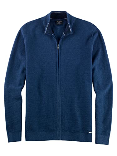 OLYMP Herren Strickjacke Strick,Uni,modern fit,blau 15,S von OLYMP