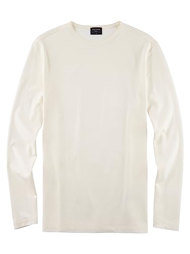 OLYMP Herren T-Shirt Langarm Casual Wirk,Uni,Regular fit,Off White 01,M von OLYMP