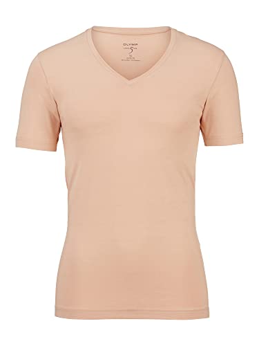 OLYMP T-Shirt Level Five body fit V-Ausschnitt beige Größe M von OLYMP