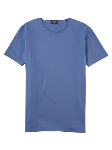 OLYMP Herren T-Shirt Rundhals Casual Wirk,Uni,Regular fit,Rauchblau 13,M von OLYMP