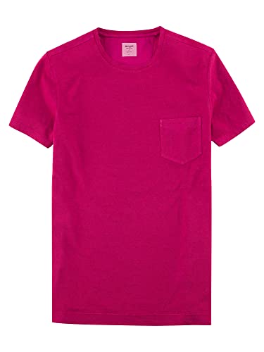 OLYMP Herren T-Shirt Rundhals Level Five T-Shirt,Männer,Uni,Body fit,Fuchsia 95,L von OLYMP