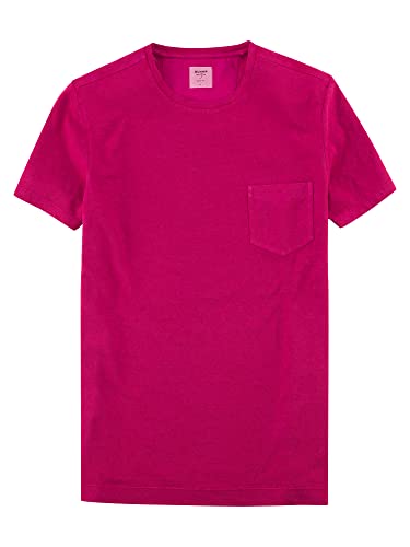 OLYMP Herren T-Shirt Rundhals Level Five T-Shirt,Männer,Uni,Body fit,Fuchsia 95,M von OLYMP