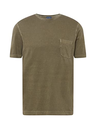 OLYMP Herren T-Shirt Rundhals T-Shirt,Männer,Uni,modern fit,Oliv 47,M von OLYMP