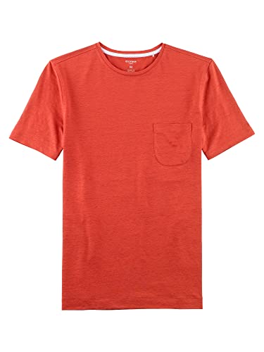 OLYMP Herren T-Shirt Rundhals T-Shirt,Uni,modern fit,Ziegelrot 33,L von OLYMP