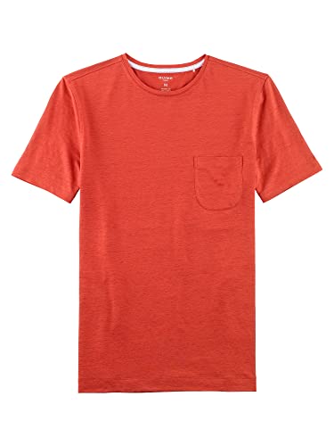 OLYMP Herren T-Shirt Rundhals T-Shirt,Uni,modern fit,Ziegelrot 33,M von OLYMP