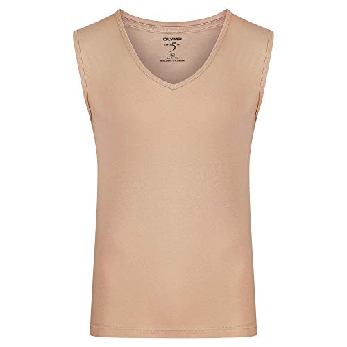 OLYMP Herren Tanktop Level 5 Body Fit, tiefer V-Ausschnitt, Caramel, XXL von OLYMP