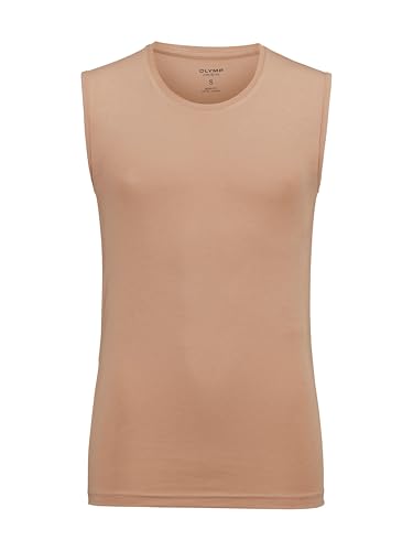 OLYMP Herren T-Shirt Langarm Level.Five,Einfarbig,Body fit,Caramel 24,L von OLYMP