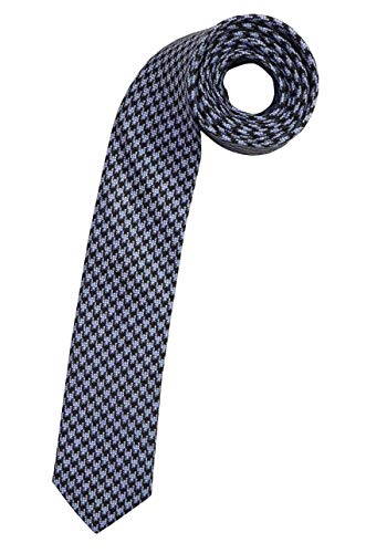 OLYMP Krawatte slim aus Seiden/Viskose in Muster blau von OLYMP