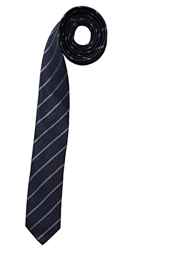 OLYMP Krawatte super slim 5 cm breit aus reiner Seide Fleckabweisend Streifen dunkelblau von OLYMP