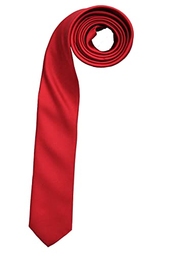 OLYMP Herren Krawatte Krawatte,Einfarbig,super slim,ziegelrot 33 von OLYMP