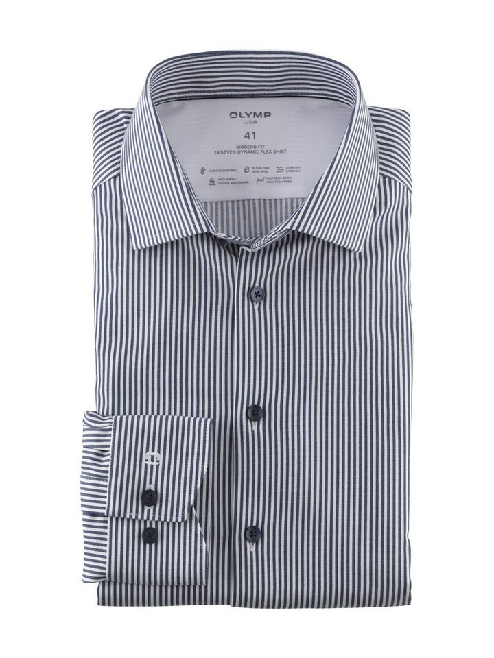 OLYMP Langarmhemd - Hemd - Luxor 24/Seven - modern fit - bügelfrei - Stretch von OLYMP