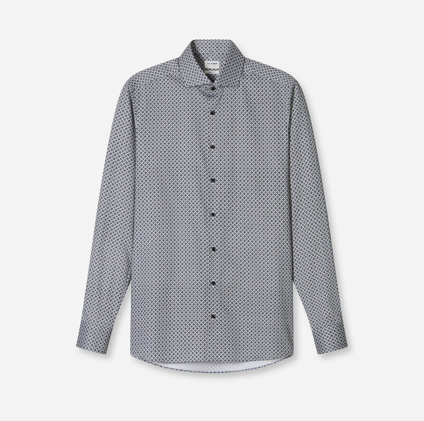 OLYMP Langarmhemd Level 5 Businesshemd, Royal-Kentkragen, gemustert, body fit von OLYMP