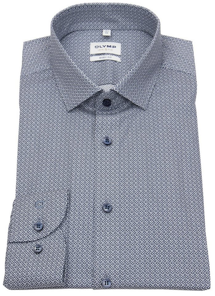 OLYMP Langarmhemd Level 5 extra langer Arm stark tailliert Kentkragen von OLYMP