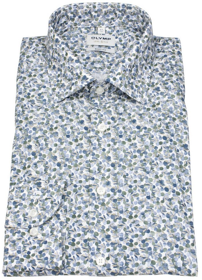 OLYMP Langarmhemd Level 5 stark tailliert Kentkragen von OLYMP