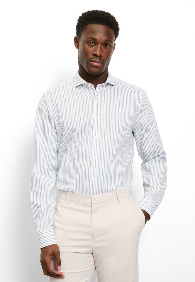 OLYMP Langarmhemd Level Five Businesshemd, body fit, Haifischkragen, gestreift von OLYMP