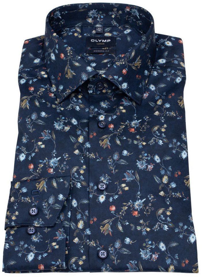 OLYMP Langarmhemd Modern Fit extra langer Arm leicht tailliert bügelfrei von OLYMP