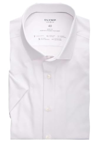 OLYMP Level Five 24/Seven Body fit Hemd Halbarm Stretch weiß Größe 44 von OLYMP