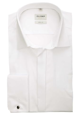 OLYMP Level Five Body fit Galahemd Langarm Blickdicht Twill beige Größe 40 von OLYMP
