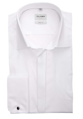 OLYMP Level Five Body fit Galahemd Langarm Blickdicht Twill weiß Größe 39 von OLYMP