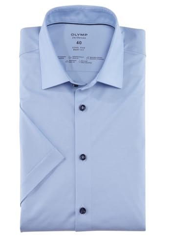 OLYMP Level Five Body fit Hemd 24 / Seven Halbarm Jersey Stretch Aqua Größe 40 von OLYMP