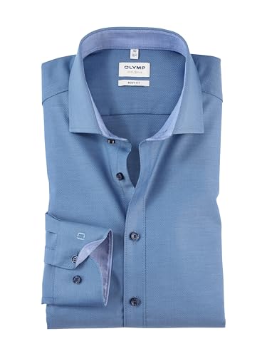 OLYMP Herren Businesshemd Langarm Level.Five.Body.fit,Einfarbig,Body fit,Royal Kent,blau 15,46 von OLYMP