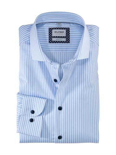 OLYMP Herren Oberhemd Langarm Level.Five.Body.fit,Römer Streifen,Body fit,Royal Kent,bleu 11,39 von OLYMP
