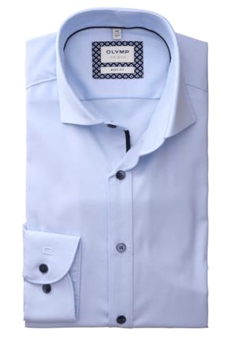 OLYMP Level Five Body fit Hemd Langarm Stretch Twill hellblau Größe 38 von OLYMP