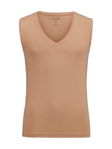 OLYMP Herren T-Shirt Langarm Level.Five,Einfarbig,Body fit,Caramel 24,L von OLYMP