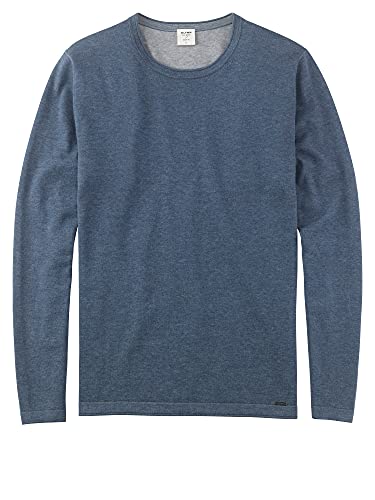 OLYMP Herren Pullover Rundhals Strick Level Five,Uni,Body fit,ozon 12,L von OLYMP