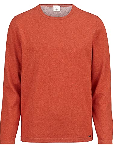 OLYMP Herren Pullover Rundhals Strick Level Five,Uni,Body fit,Sienna 36,M von OLYMP