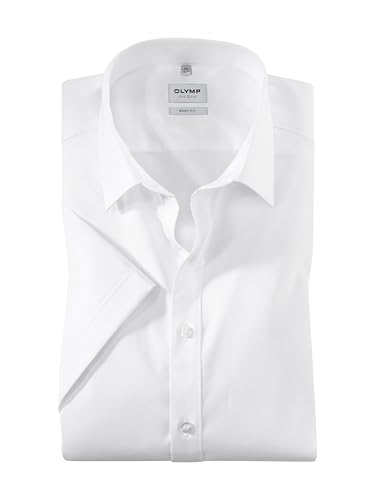 OLYMP Herren Businesshemd Langarm Level.Five.Body.fit,Einfarbig,Body fit,New York Kent,Weiss 00,45 von OLYMP