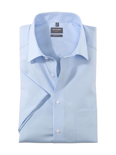 OLYMP Herren Businesshemd Langarm Luxor,Einfarbig,Comfort fit,New Kent,blau 15,48 von OLYMP