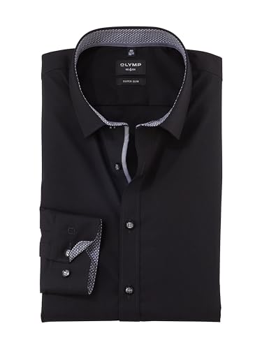 OLYMP Herren Businesshemd Langarm Luxor,Einfarbig,Comfort fit,New Kent,schwarz 68,41 von OLYMP