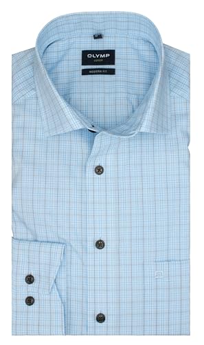 OLYMP Luxor Modern Fit Herren Businesshemd | Bleu kariert | Global Kent Kragen Gr. 46 OLYMP Luxor Modern Fit Herren Businesshemd | Bleu kariert | Global Kent Kragen Gr. 46 von OLYMP