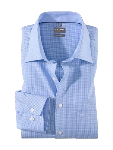 OLYMP Herren Oberhemd Langarm Luxor,Vichy Karo,Comfort fit,New Kent,bleu 11,44 OLYMP Herren Oberhemd Langarm Luxor,Vichy Karo,Comfort fit,New Kent,bleu 11,44 von OLYMP
