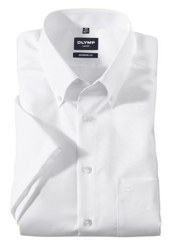 OLYMP Luxor modern fit Hemd Halbarm Button Down Kragen Popeline weiß Größe 43 OLYMP Luxor modern fit Hemd Halbarm Button Down Kragen Popeline weiß Größe 43 von OLYMP