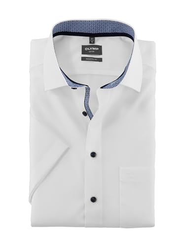 OLYMP Herren Businesshemd Langarm Luxor,Einfarbig,modern fit,Global Kent,Weiss 00,40 von OLYMP