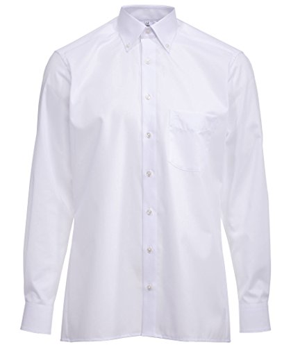 OLYMP Luxor modern fit Hemd Langarm Button Down Kragen Popeline weiß Größe 38 von OLYMP