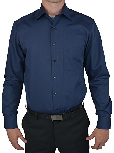 OLYMP Herren Businesshemd Langarm Luxor,Männer,Fil a Fil,modern fit,New Kent,Indigo 96,47 von OLYMP