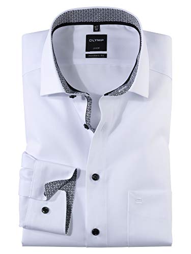 OLYMP Herren Businesshemd Langarm Luxor,Einfarbig,modern fit,Global Kent,anthrazit 67,46 von OLYMP