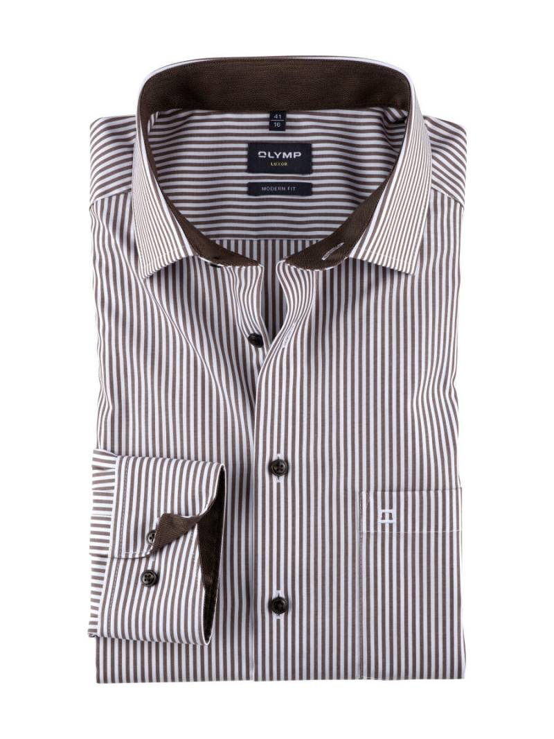 OLYMP - Moder Fit: Businesshemd braun - Gr. - 40 von OLYMP