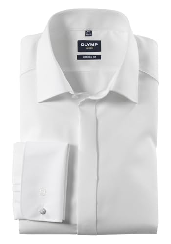 OLYMP Modern Fit Gala Hemd Langarm Popeline o. Manschettenknopf beige, 38, 82 beige von OLYMP