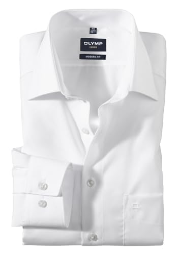 OLYMP Modern Fit Hemd extra langer Arm Popeline weiss AL 69 Gr. 47 von OLYMP