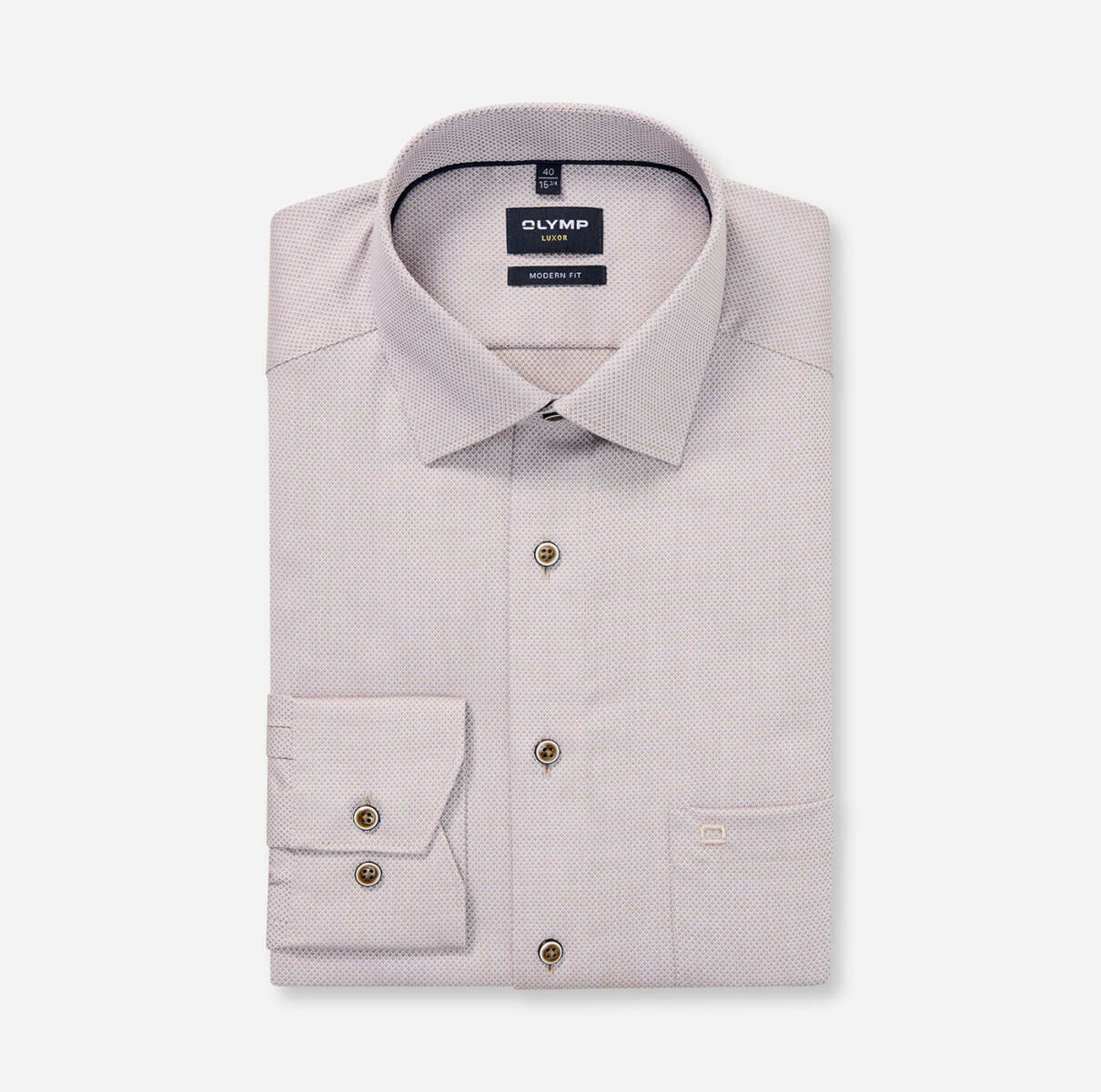 OLYMP - Modern Fit: Businesshemd braun - Gr. - 39 von OLYMP