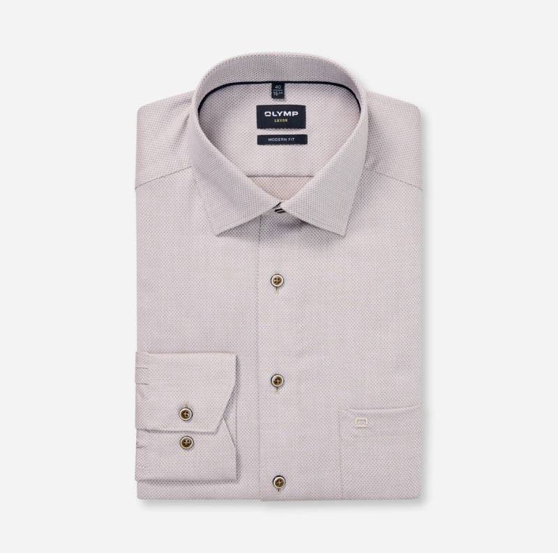 OLYMP - Modern Fit: Businesshemd braun - Gr. - 39 von OLYMP
