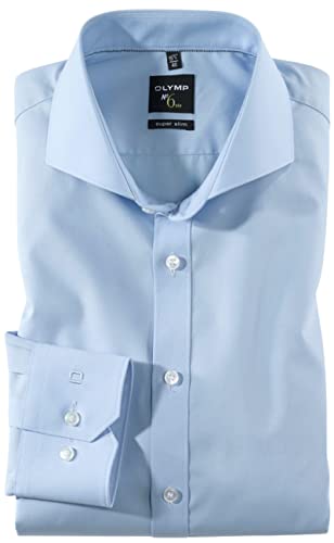 OLYMP No 6 Six Super Slim Hemd Langarm Haifischkragen hellblau, Size M von OLYMP