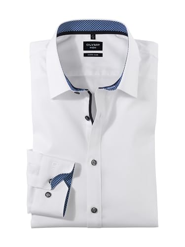 OLYMP Herren Businesshemd Langarm No.Six,Einfarbig,super Slim,Urban Kent,Marine 18,41 von OLYMP