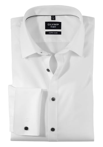 OLYMP No. Six super Slim Hemd Langarm Umschlagmanschette Uni weiß Größe 38 von OLYMP