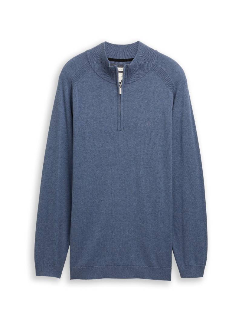 Tom Tailor - Plus Size - Basic Troyer Strickpullover vintage indigo blue melange - Gr. - 5XL von Tom Tailor